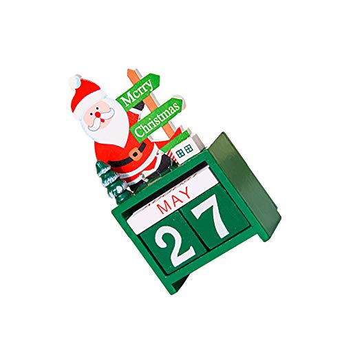 Calendario de Adviento de Madera, Cuenta Regresiva de Navidad, Calendario de Adviento de Santa Claus, Cuenta atrás para Navidad Bloques de Madera Aventores Calendario Santa Claus Ornamentos