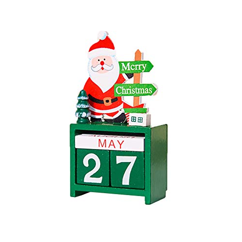 Calendario de Adviento de Madera, Cuenta Regresiva de Navidad, Calendario de Adviento de Santa Claus, Cuenta atrás para Navidad Bloques de Madera Aventores Calendario Santa Claus Ornamentos