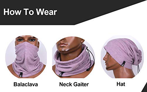 Calentador de Cuello Polaina Mascarilla Bandana para Hombres Mujeres Pasamontañas Cubierta Facial Invierno Verano Bufanda (Rosado)