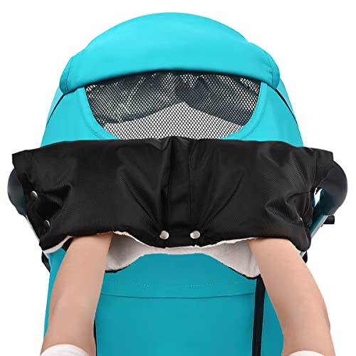 Calentadores de manos para cochecito, Guantes de Silla de paseo negro de invierno tamaño universal para cochecito de bebé impermeable regalo para niños pequeños para nuevas madres