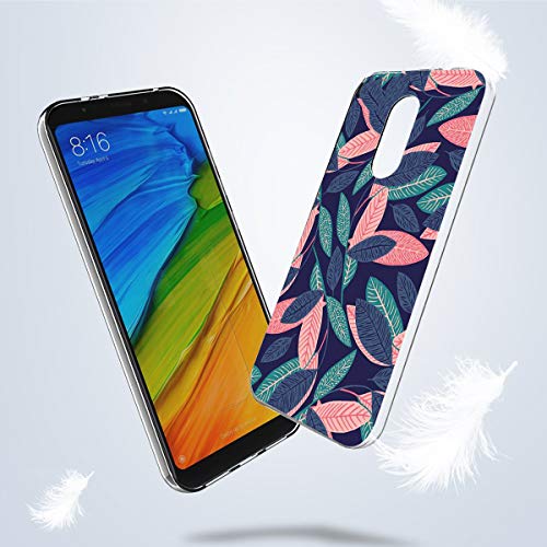 Caler Funda Xiaomi Redmi 5 Plus Case, Suave TPU Gel Silicona Ultra-Delgado Ligera Anti-rasguños Carcasa Dibujos Protección Patrones Animal Lindo (Hojas Frescas)