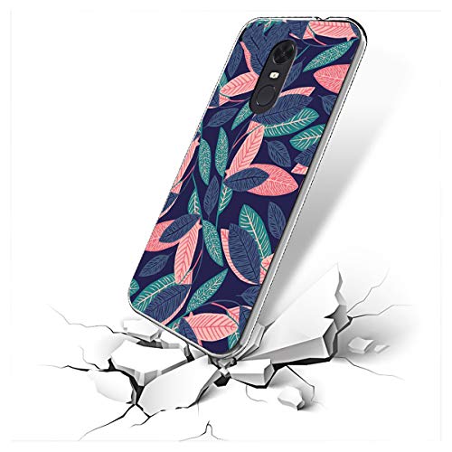 Caler Funda Xiaomi Redmi 5 Plus Case, Suave TPU Gel Silicona Ultra-Delgado Ligera Anti-rasguños Carcasa Dibujos Protección Patrones Animal Lindo (Hojas Frescas)