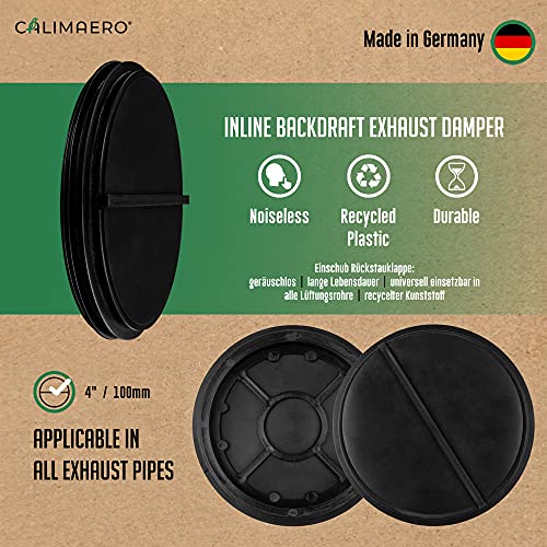 calimaero SEAL Valvula Antiretorno 100mm Extractor Aire Antirretorno 100% Plástico Reciclado Aletas de Goma Silenciosas Universalmente Todas las Tuberias