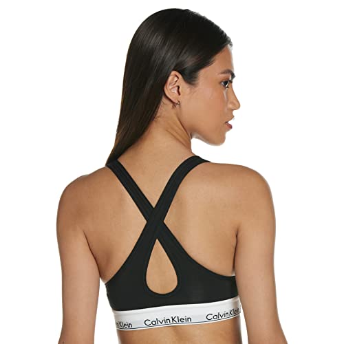 Calvin Klein Bralette – Modern Cotton Sujetador Deportivo, Negro (Black 001), L (94-99 cm) para Mujer