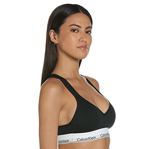 Calvin Klein Bralette – Modern Cotton Sujetador Deportivo, Negro (Black 001), L (94-99 cm) para Mujer