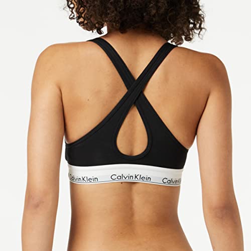 Calvin Klein Bralette – Modern Cotton Sujetador Deportivo, Negro (Black 001), L (94-99 cm) para Mujer