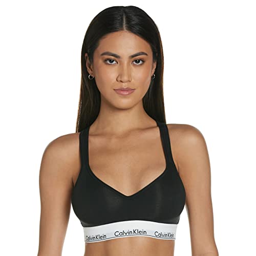 Calvin Klein Bralette – Modern Cotton Sujetador Deportivo, Negro (Black 001), L (94-99 cm) para Mujer