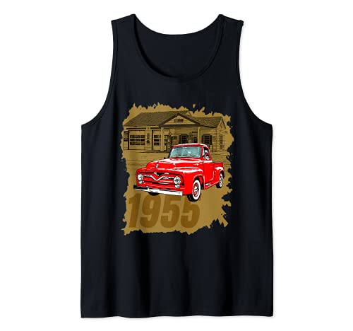 Camioneta pickup clásica americana clásica en la ruta 66 Camiseta sin Mangas