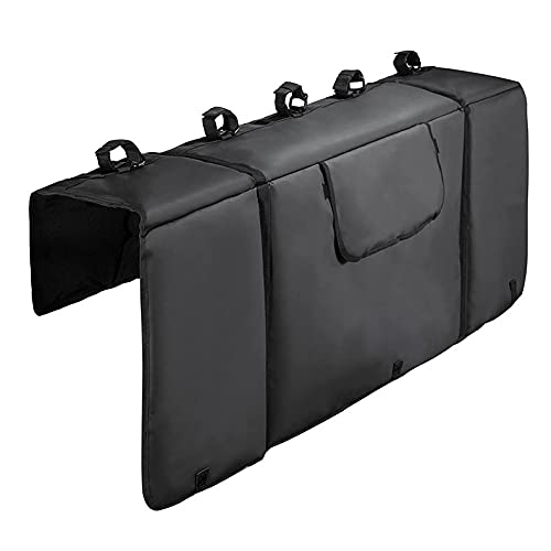 Camioneta pickup para puerta trasera, almohadillas para puerta trasera para bicicleta, cubierta para puerta trasera para bicicleta de 52 ", con 2 bolsillos para herramientas y 5 juegos de bicicletas b