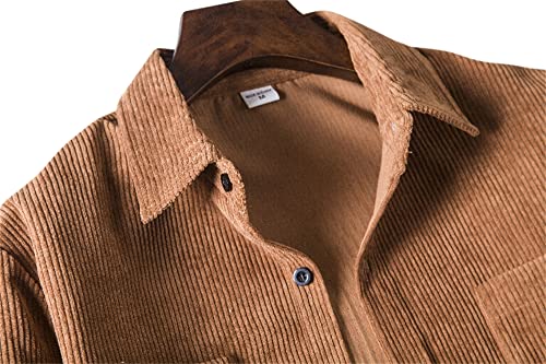 Camisa Hombre Casual Moda Color Contraste Hombres Streetwear Primavera Y Otoño Nueva Camisa De Pana Hombres Suelta Gran Tamaño A Juego Color Grueso Hombres Camisa De Manga Larga