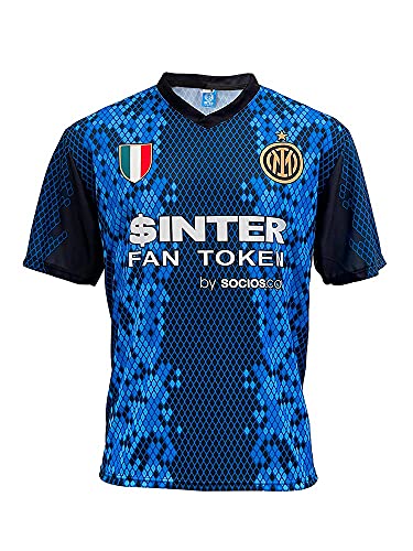 Camiseta del Inter Lautaro Martinez 10 Home 2021 2022, réplica oficial (Talla 2, 4, 6, 8, 10, 12 años para niño) (Talla S, M, L, XL, XXL, Adulto) azul, negro, dorado, 100% poliéster