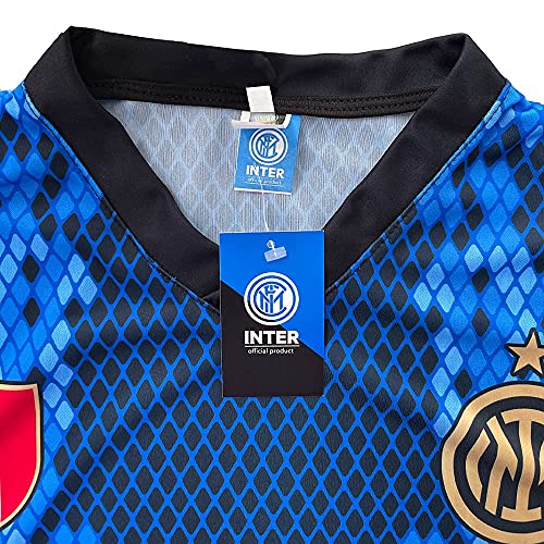 Camiseta del Inter Lautaro Martinez 10 Home 2021 2022, réplica oficial (Talla 2, 4, 6, 8, 10, 12 años para niño) (Talla S, M, L, XL, XXL, Adulto) azul, negro, dorado, 100% poliéster