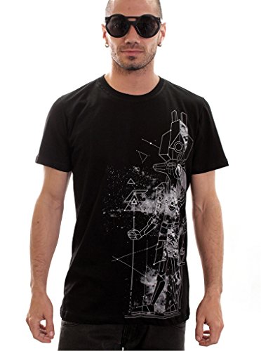 Camiseta Negra Anubis - Ropa Alternativa con Arte gráfico de Dioses egipcios 100% algodón Premium para Hombre - Talla M