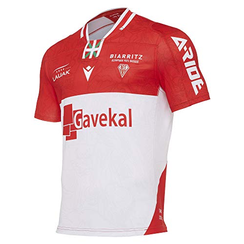 Camiseta oficial del rugby Macron Biarritz del Olympique País Vasco rojo 3XL