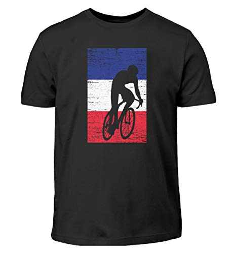 Camiseta para niños con diseño de la bandera nacional de Francia Bike. Negro 98 cm-104 cm