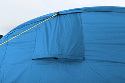 CampFeuer Tienda de Campaña Familiar Multi I 4 Personas I Columna de Agua de 5.000 mm I con Suelo y Pared Frontal Desplazable I Enorme Vestíbulo (Azul/Azul Claro)