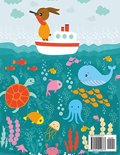 Captain Rabbit Drawing Book: Children Sketch and Draw Book, Cute Rabbit in Boat Octopus Sea Turtle Whale Jelly Fish Swim In Ocean Large 8.5 X 11 Inches
