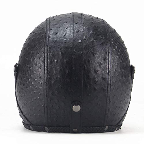 CARACHOME Casco De Motocross Hombre Y Mujer con Máscara Desmontable para Gafas, Casco Moto Vintage Resistente Al Viento Y A Prueba De Arena, Casco Integral para Patinete Electrico Scooter,Black,XL