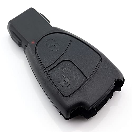Carcasa de llave de 2 botones, mando a distancia, compatible con Mercedes Benz: clase A, clase B, clase C, clase E, clase R, clase S, SL, SLK, Sprinter, Viano, Vito, etc.
