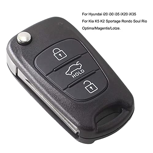 Carcasa plegable para llave de coche, compatible con Hyundai i20 i30 i35 iX20 iX35, accesorios para llaves de coche, 3 botones (2 unidades)