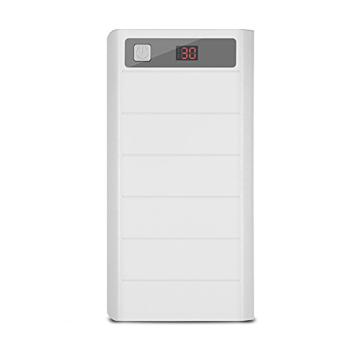 Cargador Portátil de Gran Capacidad 20000mAh, 18650 Banco de Baterías de 5V / 2A con Salida USB Dual, Kit de Banco de Energía de Carga Rápida con Entrada Tipo C Y Entrada Micro USB(blanco)
