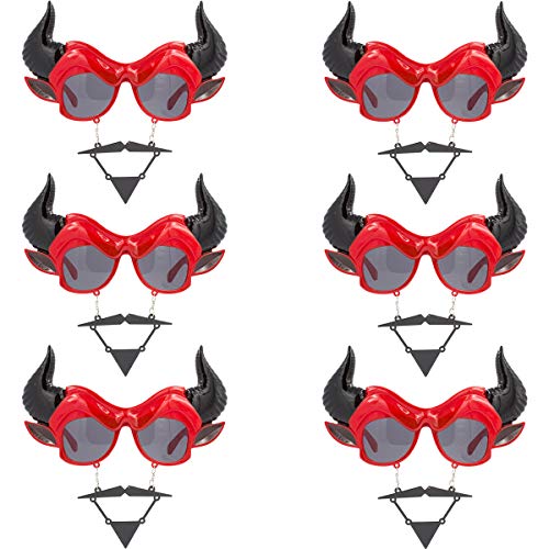 CARNAVALIFE, Pack 6 Gafas de Disfraz, Diseño Diablo, Complemento para Fiesta Temática, Accesorio cumpleaños, Fiesta de Disfraces, Celebración, Halloween.