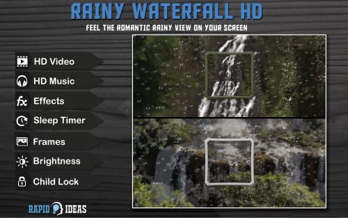 cascada lluviosa HD gratis: relájate con una escena lluviosa pacífica y disfruta en tu TV HDR 4K, TV 8K y dispositivos de fuego como fondo de pantalla, decoración para las vacaciones de Navidad, tema