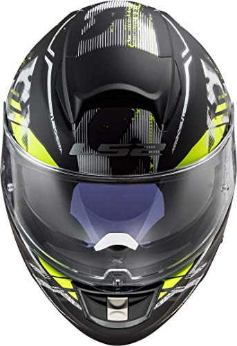 Casco de moto LS2 FF397 VECTOR FT2 STENCIL BLACK H-V YELLOW, Negro/Amarillo, L