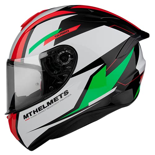 Casco Moto Integral homologado MT Targo Pro Modelo Sound C6 Verde Perlado Brillo Dot Unisex Talla L