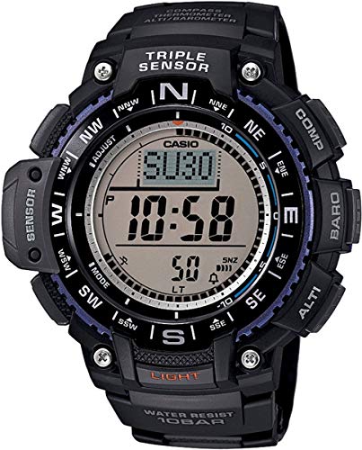 Casio SGW-1000-1AER - Reloj con correa de resina para hombre, color negro / gris