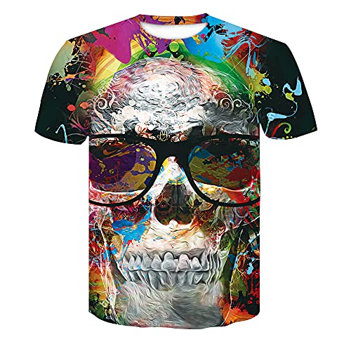 Casuales Camisas Hombre Moderna Urbana Personalidad Moda 3D Estampado Hombre T-Shirt Verano Clásico Cuello Redondo Hombre Manga Corta Creativa Novedad Casual Hombre Shirt AE042 M