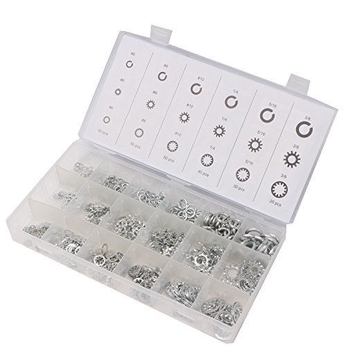 CCLIFE 720 piezas Surtido de arandelas starlock de muelle 3-10mm