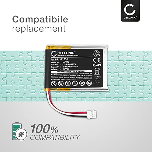 CELLONIC Batería de Repuesto PR-382530 Compatible con smartwatch Suunto Ambit 1, Ambit 2, Ambit 2S, Ambit 3, 240mAh + Juego de Destornilladores Accu Battery Pack