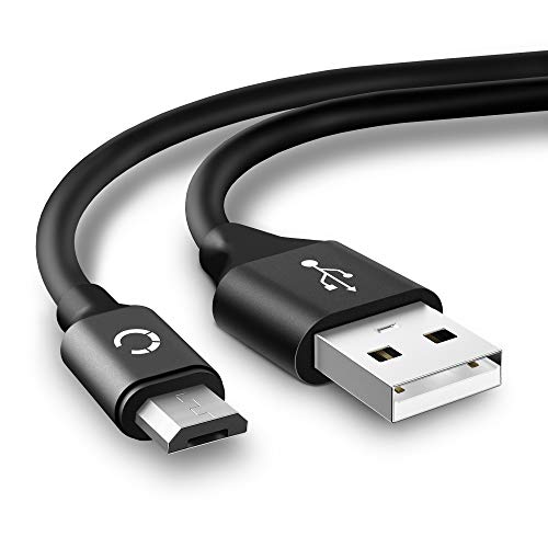 CELLONIC® Cable USB datos 2m compatible con Plantronics Voyager 5200 UC,Focus UC,6200 UC, 4220 UC,Focus B825,BackBeat Fit 3100,Pro,Pro 2, cable de carga Micro USB a USB A 2.0 2A negro conexión USB PVC