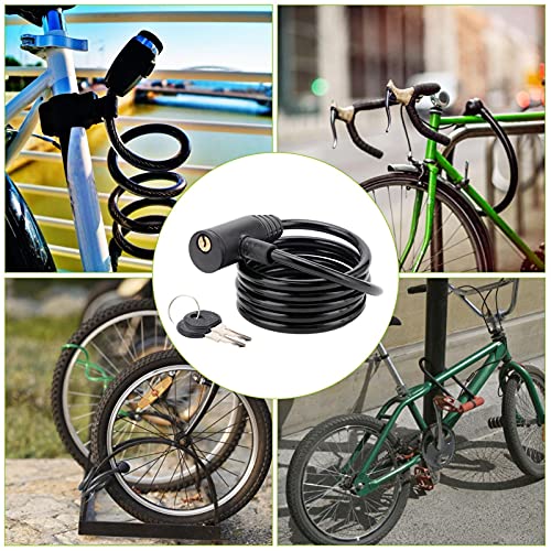 Cerraduras de seguridad antirrobo para bicicletas | Cable de cadena de seguridad de 1,5 metros / 59 pulgadas con 2 llaves para bicicleta, motocicleta y más, accesorios imprescindibles para bicicletas