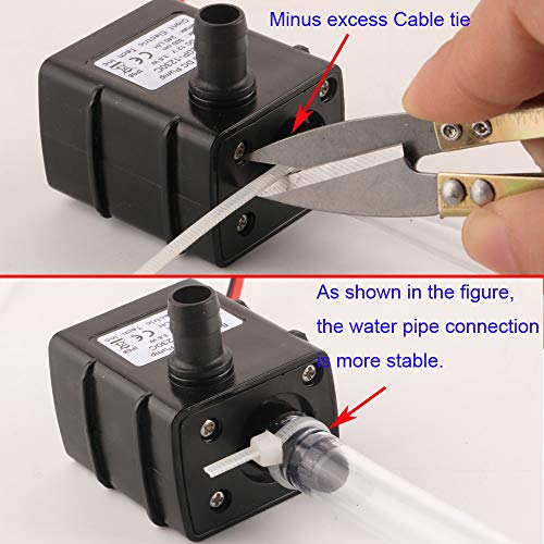 CESFONJER 12V Micro Sin Cepillo de la Bomba de Agua, Mini Micro Bomba Sumergible para Pecera Acuario Jardín, Estanque, Fuente (+ con Tubo de Agua Suave de PVC de 8 mm de diámetro y 3 m de Longitud)