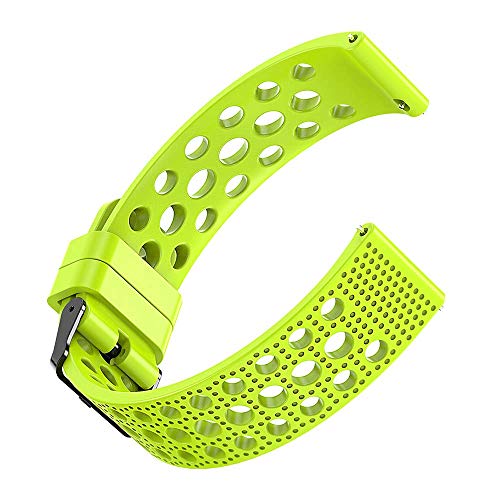 Ceston Respirable Deporte Silicona Clásico Correas para Smartwatch Polar Vantage M (Verde)