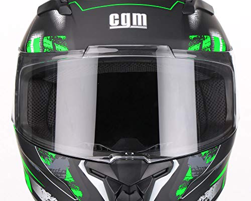 CGM 307G-ALA-22 Verde Fluo Mate (M) Casco Integral (Jerez pinlock), Hombre, M (57-58cm)