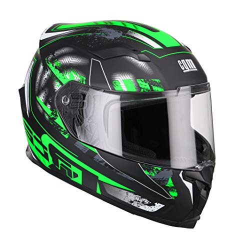 CGM 307G-ALA-22 Verde Fluo Mate (M) Casco Integral (Jerez pinlock), Hombre, M (57-58cm)