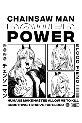 Chainsaw Man Power Notebook: Write StoryBook Anime Power Blood Fiend Manga CSM Primary Composition Notebook for Anime Lovers, Exercise, Story Journal ... Pages Book Gift for Boys, Adults Notebook