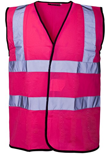 Chaleco de seguridad reflectante de alta visibilidad rosa