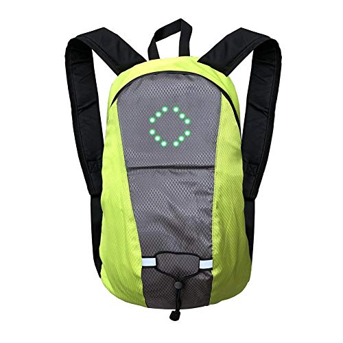 Chaleco Reflectante Luz Mochila Con Señal Giro LED De 15 L, Bolsa Deportes Al Aire Libre, Lámpara Advertencia Intermitente, Paquete Seguridad Con Control Remoto Inalámbrico Para Seguridad Nocturna