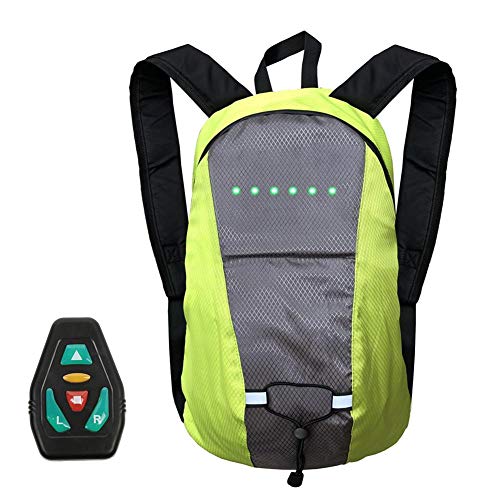 Chaleco Reflectante Luz Mochila Con Señal Giro LED De 15 L, Bolsa Deportes Al Aire Libre, Lámpara Advertencia Intermitente, Paquete Seguridad Con Control Remoto Inalámbrico Para Seguridad Nocturna