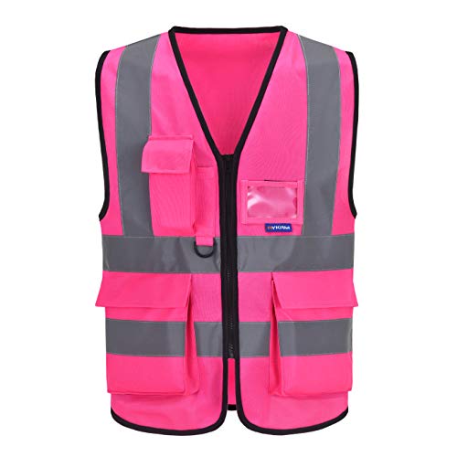 Chalecos de seguridad Alta Visibilidad Trabajo fluo (M, Rosa)