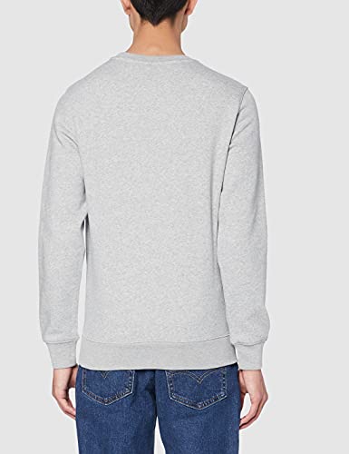 Champion Classic Small Logo Crewneck Sweatshirt Sudadera, Gris Claro, S para Hombre