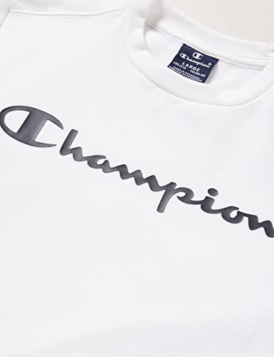 Champion Legacy Classic Logo Sudadera, Blanco, 15-16 Años para Niños