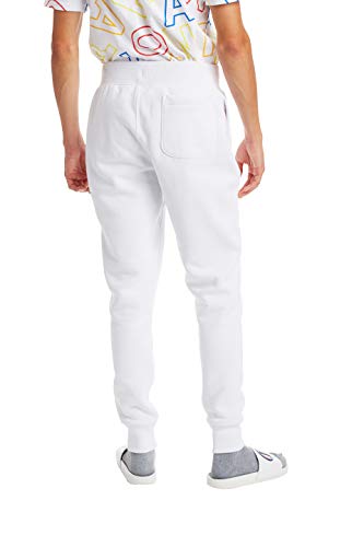 Champion Life Pantalones de chándal para Hombre con Tejido inverso, Hombre, Pantalones Deportivos, P3700, Blanco, Large