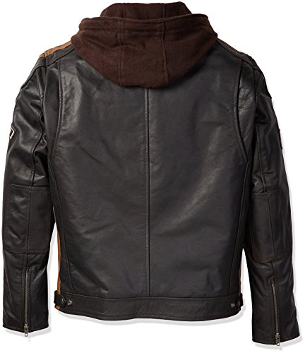 Chaqueta Moto Hombre en Cuero Urban Leather '58 GENTS' | Chaqueta Cuero Hombre | Cazadora de Moto de Piel de Cordero | Armadura Removible para Espalda, Hombros y Codos Aprobada por la CE |Marrón | XL