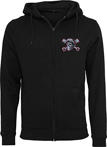 Chaqueta Sudadera con Capucha: Devil Driver - con Bordado/Hoodie/Hoody Zipper Sweater/Hombre-s y Mujer-es/Moto-cicleta/USA/Chopper/Skull Calavera/Motero/Hooded-Jacket (XXL)