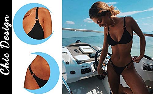 CheChury Bikini Mujer Conjuntos Brasileño Sexy Tanga Mujer Playa Ropa de Baño Traje de Baño Sexy Bañador de Baño Tops y Braguitas 2 Piezas Verano